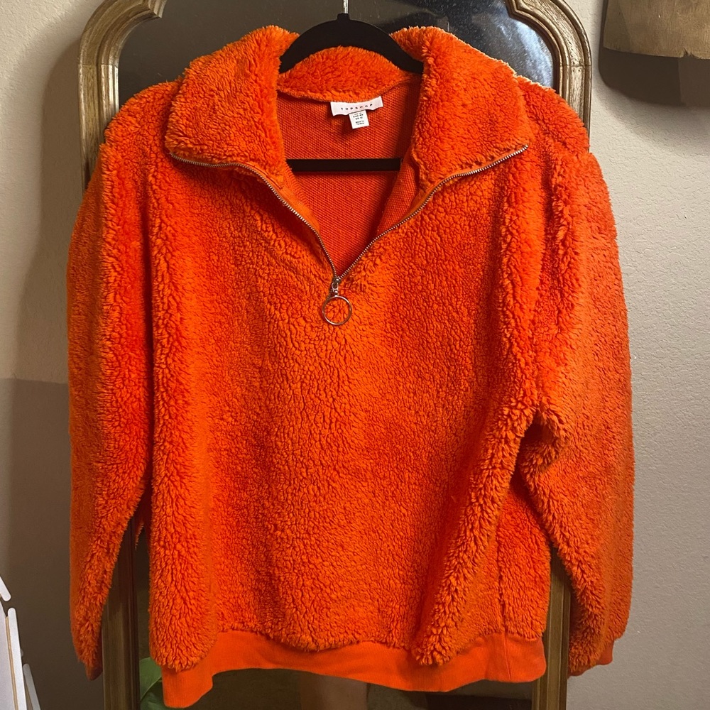 TOPSHOP 1/4 (Quarter) Zip Sherpa Pullover Jacket